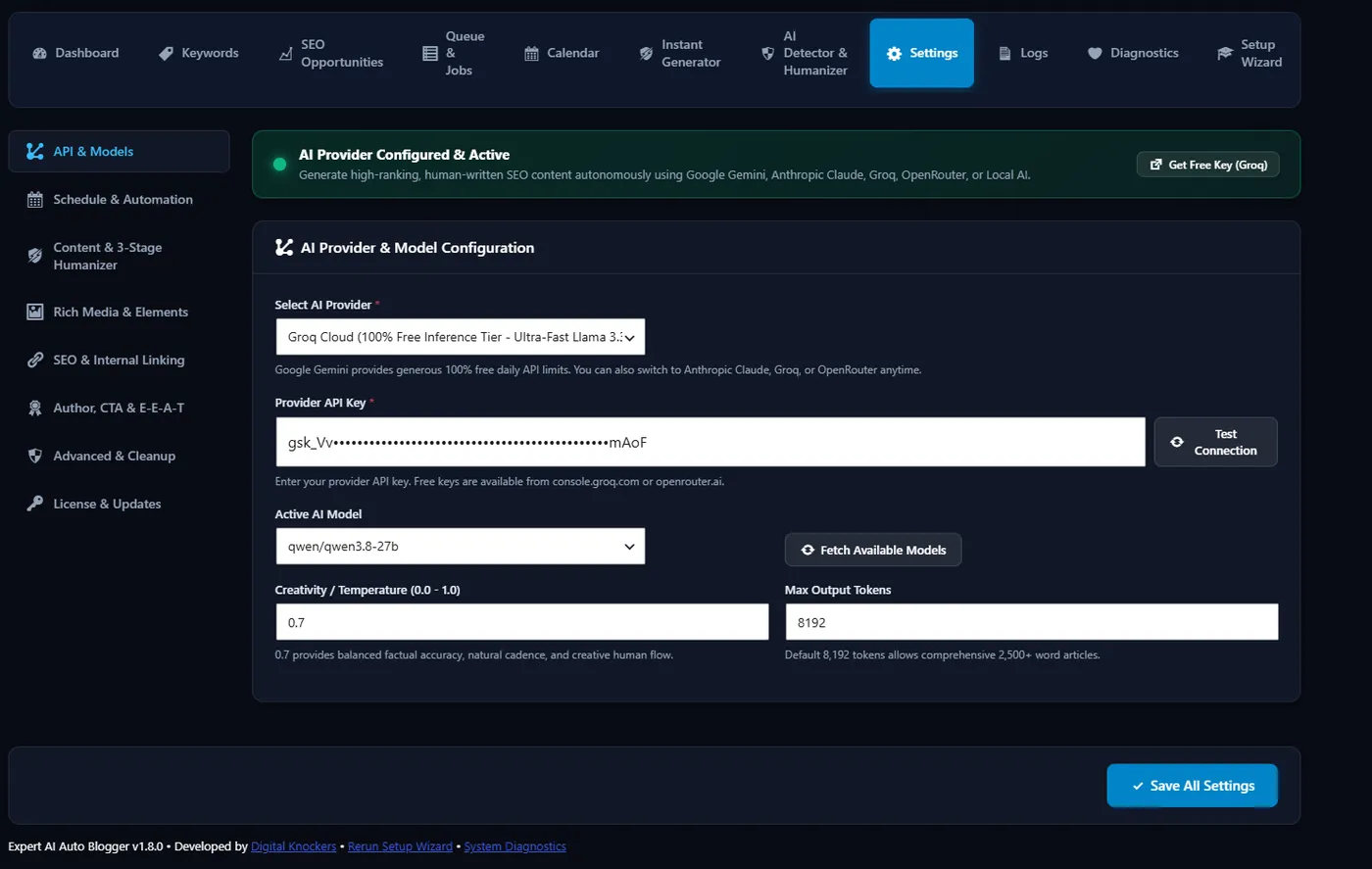 AI Model Settings